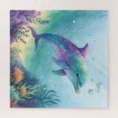 Wasserfarben gemalter Delfin Puzzle (Horizontal)