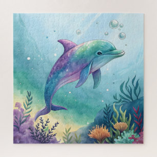 Wasserfarben gemalter Delfin Puzzle