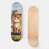 Wasserfarben gemalter Katzenvater Skateboard (Vorderseite)
