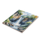 Wasserfarben gemalter Wasserfall Fliese (Seite)