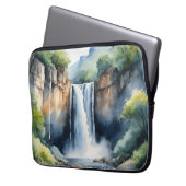 Wasserfarben gemalter Wasserfall Laptopschutzhülle (Vorderseite Links)