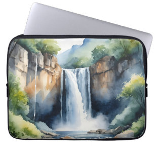Wasserfarben gemalter Wasserfall Laptopschutzhülle