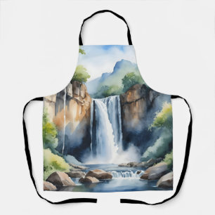Wasserfarben gemalter Wasserfall Schürze