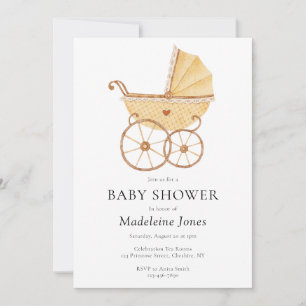 Wasserfarben-Gender-Babydusche Einladung