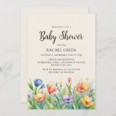 Wasserfarben-Gender-Neutral-Baby-Dusche Einladung (Vorne/Hinten)