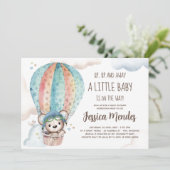 Wasserfarben-Gender-Neutral-Teddy-Bear-Babydusche Einladung (Stehend Vorderseite)