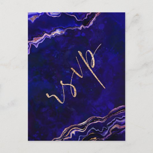 Wasserfarben Geode Moderne Kalligrafie Hochzeit RS Postkarte (Vorderseite)