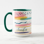 Wasserfarben, geometrisch abstrakt, individuell an tasse (Links)