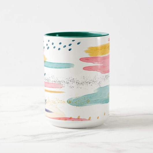 Wasserfarben, geometrisch abstrakt, individuell an tasse (Zentrum)