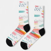 Wasserfarben Geometrisch abstrakt minimalmodern Socken (Linkes Detail)