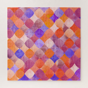 Wasserfarben geometrisch, arabische Fischwaagen. Puzzle
