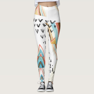 Wasserfarben Geometrisch Nahtlos: Tribal Style. Leggings