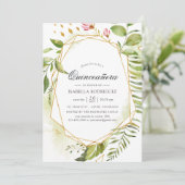 Wasserfarben Geometrische Kristallgrün Quinceañera Einladung (Stehend Vorderseite)