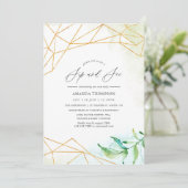 Wasserfarben Geometrische Seite und Siehe Einladung (Stehend Vorderseite)