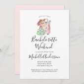 Wasserfarben Gepäck Bachelorette Wochenende Einlad Einladung (Vorne/Hinten)