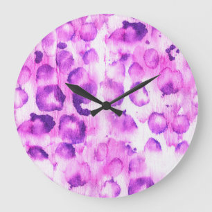 Wasserfarben-Geparde: Light Animal Print. Große Wanduhr