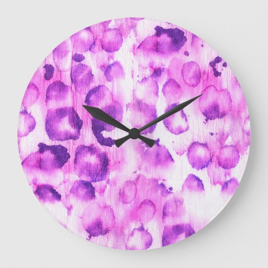 Wasserfarben-Geparde: Light Animal Print. Große Wanduhr (Vorderseite)