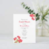 Wasserfarben Geranien 2 Einladung (Stehend Vorderseite)