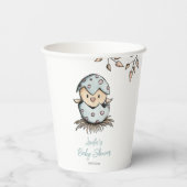 Wasserfarben-Geschlecht Neutral-Bird-Baby-Dusche Pappbecher (Rückseite)