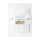 Wasserfarben gestaltetes Monogramm-Einladungs-Bauc Einladungsbanderole (Vorderseite Beispiel)