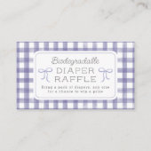 Wasserfarben Gingham Lila Diaper Raffel Klein Begleitkarte (Vorderseite)