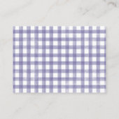 Wasserfarben Gingham Lila-Windeln Begleitkarte (Rückseite)