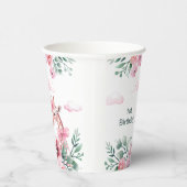 Wasserfarben-Giraffe Ribbon-Girl Geburtstag Pappbecher (Rechts)