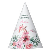 Wasserfarben-Giraffe Ribbon-Girl Geburtstag Partyhütchen (Vorderseite)