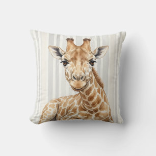 Wasserfarben-Giraffen-Dekokissenbezug Kissen