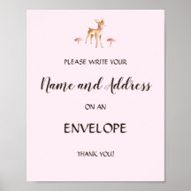 Wasserfarben Girl Deer Mushrooms Anrede eines Umsc