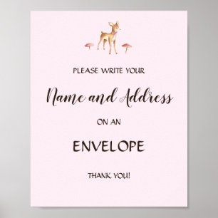 Wasserfarben Girl Deer Mushrooms Anrede eines Umsc Poster