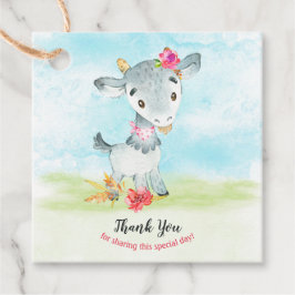 Wasserfarben Girl Goat Farm Vielen Dank Geschenkanhänger