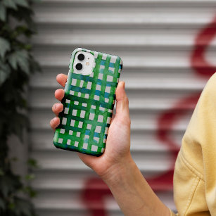 Wasserfarben-Gitter - grün Case-Mate iPhone Hülle