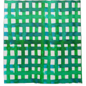 Wasserfarben-Gitter - grün Duschvorhang (Vorderseite)