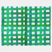 Wasserfarben-Gitter - grün Fleecedecke (Vorderseite (Horizontal))