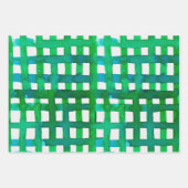 Wasserfarben-Gitter - grün Geschenkpapier Set (Vorderseite 2)