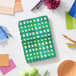 Wasserfarben-Gitter - grün iPad Pro Cover