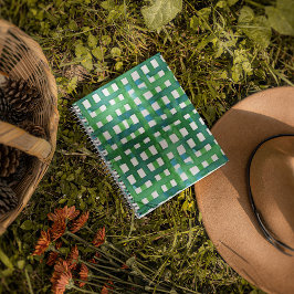 Wasserfarben-Gitter - grün Notizblock