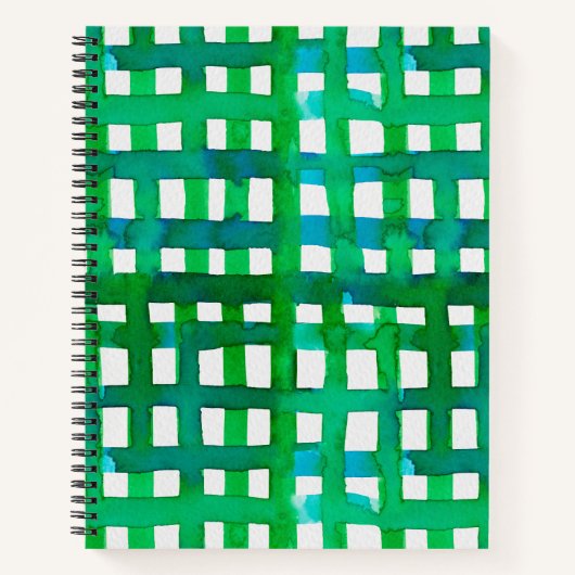 Wasserfarben-Gitter - grün Notizblock (Vorderseite)