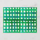 Wasserfarben-Gitter - grün Postkarte (Vorderseite)