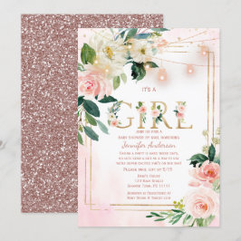 Wasserfarben Glitzer Baby Girl SHOWER BY MAIL Einladung