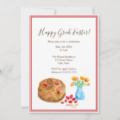 Wasserfarben glücklich griechisch Ostern Einladung (Vorderseite)