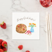 Wasserfarben glücklich griechisch Ostern Serviette (Beispiel)