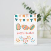 Wasserfarben glücklich Ostern Postkarte (Stehend Vorderseite)