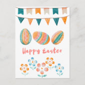 Wasserfarben glücklich Ostern Postkarte (Vorderseite)