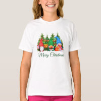 Wasserfarben Gnomes Grün Frohe Weihnachtsmädchen