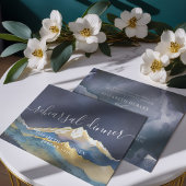 Wasserfarben - Goldberge Hochzeitliches Probe-Dinn Einladung