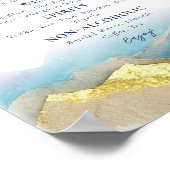 Wasserfarben-goldenes Gebirge - Hochzeitsgetränke Poster (Ecke)