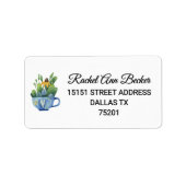 Wasserfarben-Goldflower im Teacup-Adressbuch Adressaufkleber (Vorne)