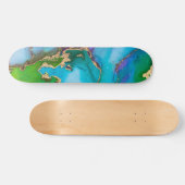 Wasserfarben-Goldpfade Abstrakt Skateboard (Horizontal)